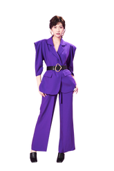 Squared Shoulders Wide Leg Pant Suits - FashionByTeresa